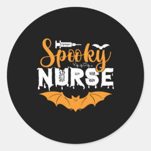 Halloween Spooky Nurse Birthday Runder Aufkleber