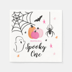 Halloween Spooky ONE 1. Geburtstag Pink Pumpkins Serviette