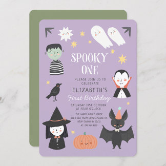 Halloween Spooky One erster Geburtstag Einladung