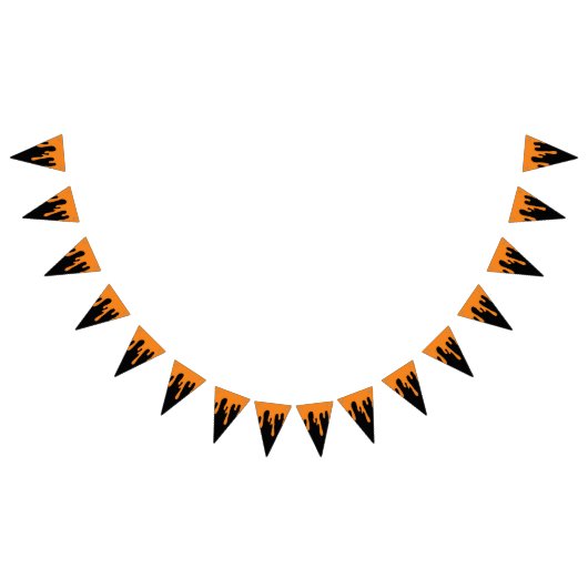 Halloween Spooky Orange Black Dripping Slipe Wimpelkette (Alle)