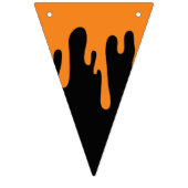 Halloween Spooky Orange Black Dripping Slipe Wimpelkette (Dritte Fahne)