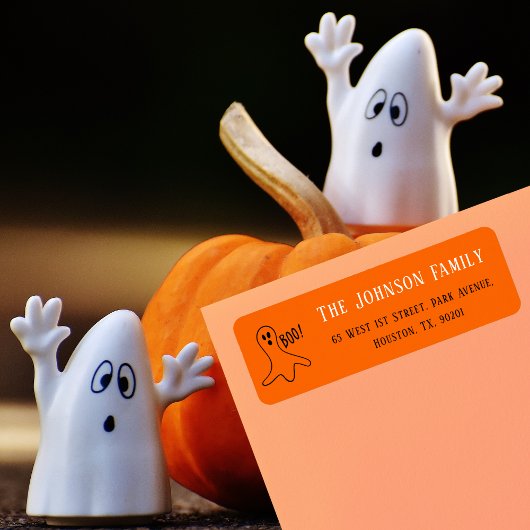 Halloween Spooky Orange Party Mail Rücksendeadress
