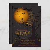 Halloween Spooky Owls Party Einladung (Vorne/Hinten)