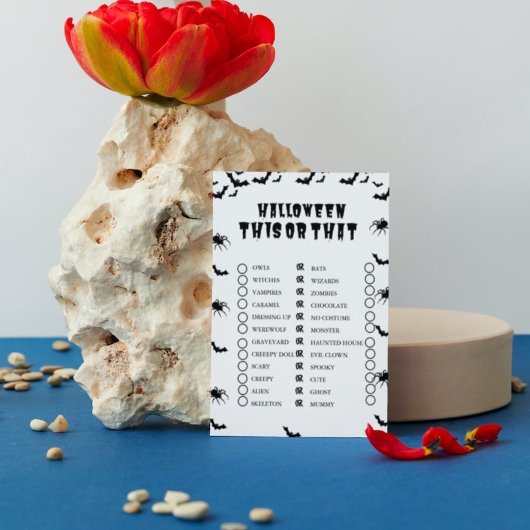 HAlloween Spooky Party Diese oder jene Spielkarte Einladung