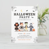Halloween Spooky Party Kinder Einladung (Stehend Vorderseite)