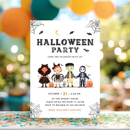 Halloween Spooky Party Kinder Einladung