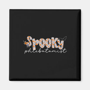 Halloween Spooky Phlebotomist Floral Phlebotomy Te Magnet
