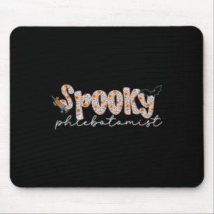 Halloween Spooky Phlebotomist Floral Phlebotomy Te Mousepad
