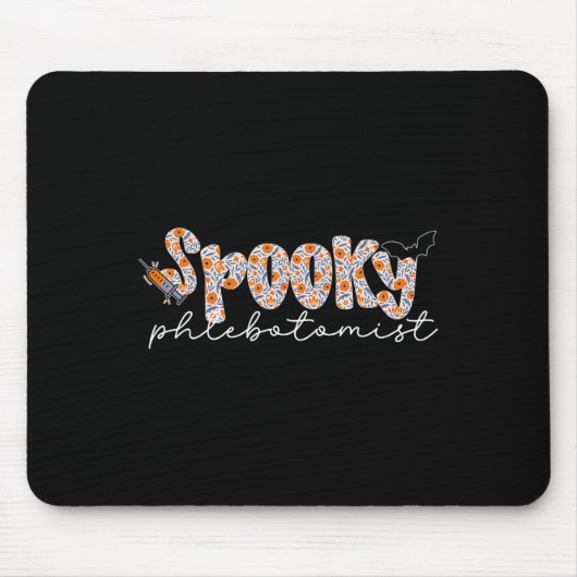 Halloween Spooky Phlebotomist Floral Phlebotomy Te Mousepad (Vorne)