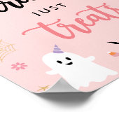 Halloween Spooky Pink Ghost No Tricks Nur Leckerei Poster (Ecke)