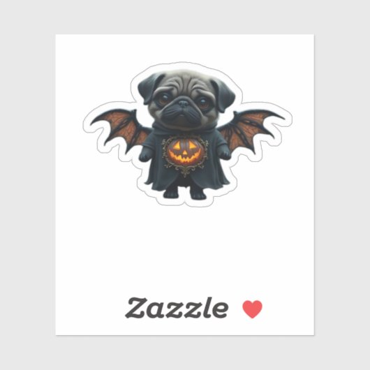 Halloween Spooky Pug Classic T-Shirt Aufkleber (Blatt)