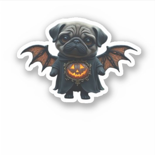 Halloween Spooky Pug Classic T-Shirt Aufkleber (Vorderseite)
