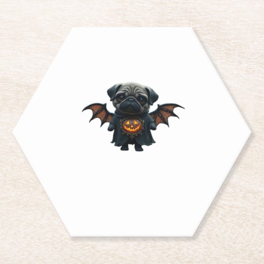 Halloween Spooky Pug Classic T-Shirt Untersetzer (Vorderseite)