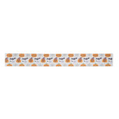 Halloween Spooky Pumpkin Bats Ghost Pattern Satinband (Vorderseite)