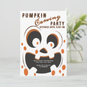 Halloween Spooky Pumpkin Carving Contest Party Einladung (Stehend Vorderseite)