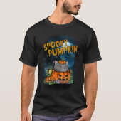 Halloween Spooky Pumpkin Cat T-Shirt (Vorderseite)