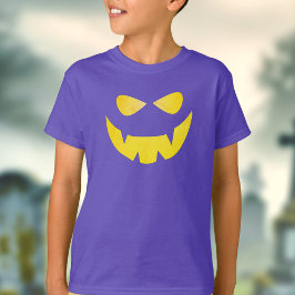 Halloween Spooky Pumpkin Face Kids T - Shirt