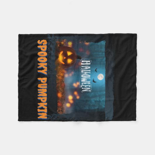 HALLOWEEN SPOOKY PUMPKIN FLEECEDECKE (Vorderseite (Horizontal))