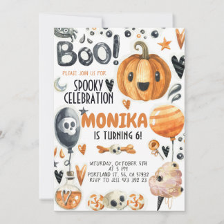 Halloween Spooky Pumpkin Geburtstag Einladung 