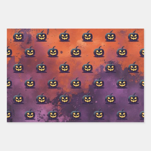 Halloween Spooky Pumpkin Pattern Geschenkpapier Set (Vorderseite)