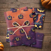 Halloween Spooky Pumpkin Pattern Geschenkpapier Set