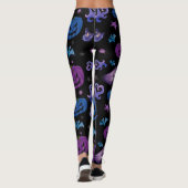 Halloween Spooky Pumpkin Pattern Schwarzer Hinterg Leggings (Rückseite)