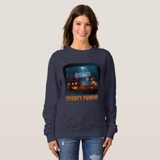 HALLOWEEN SPOOKY PUMPKIN SWEATSHIRT (Vorne ganz)