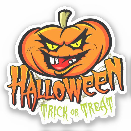 Halloween Spooky Pumpkin Trick oder Treat Aufkleber (Vorderseite)