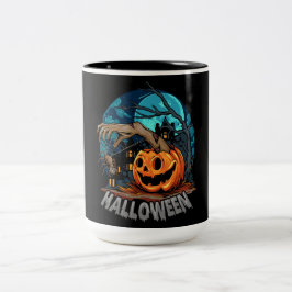 Halloween Spooky Pumpkin Zweifarbige Tasse