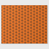 HALLOWEEN SPOOKY PUMPKINS BATS PATTERN GESCHENKPAPIER (Flach)