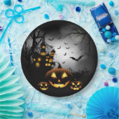 Halloween - Spooky Pumpkins Gray Moon - Alles Opt Pappteller (Party)