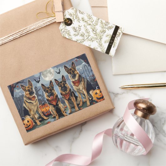 Halloween Spooky Rechteckiger Aufkleber (Schenken)