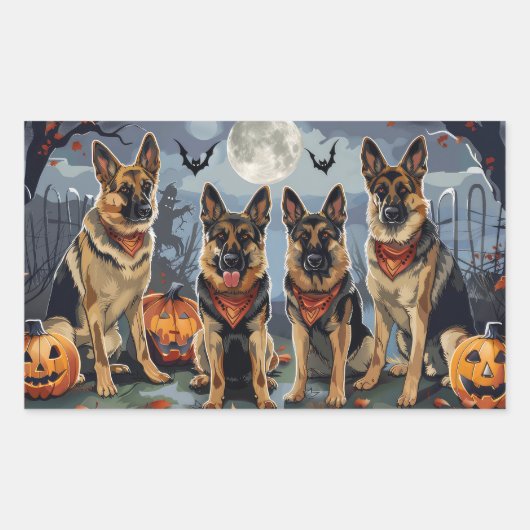 Halloween Spooky Rechteckiger Aufkleber (Vorderseite)