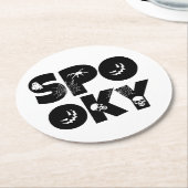 Halloween spooky  runder pappuntersetzer (Angewinkelt)