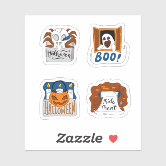 Halloween spooky scary sticker collection (Blatt)