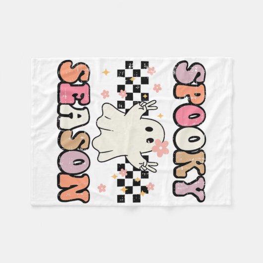 Halloween Spooky Season Ghost Peace Costume Frauen Fleecedecke (Vorderseite (Horizontal))