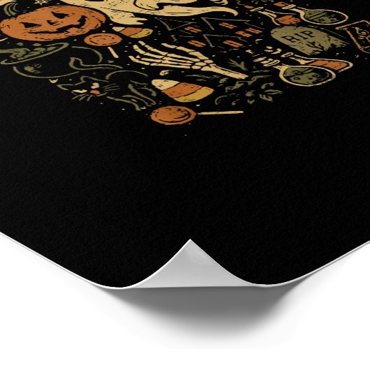 Halloween Spooky Season Pumpkin Witch Tis The Seas Poster (Ecke)