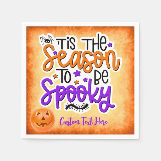 Halloween Spooky Season Quote Pumpkin Personalisie Serviette (Vorderseite)
