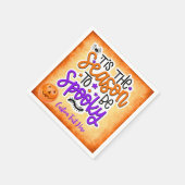 Halloween Spooky Season Quote Pumpkin Personalisie Serviette (Ecke)