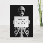 Halloween Spooky Skeleton Custom Black Dankeskarte (Vorderseite)