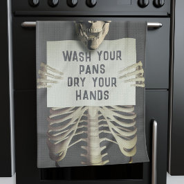 Halloween Spooky Skeleton Funny Wash Deine Pans Küchentuch