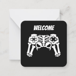 Halloween Spooky Skeleton Gamer Controller Gaming Mitteilungskarte
