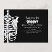 Halloween Spooky Skeleton QR Code Social Media Postkarte (Vorderseite)