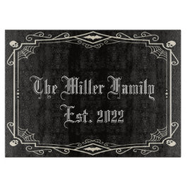 Halloween Spooky Skeletons Bats Spiderwebenfamilie Schneidebrett