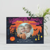 Halloween Spooky Snuggle Castle Karte (Stehend Vorderseite)