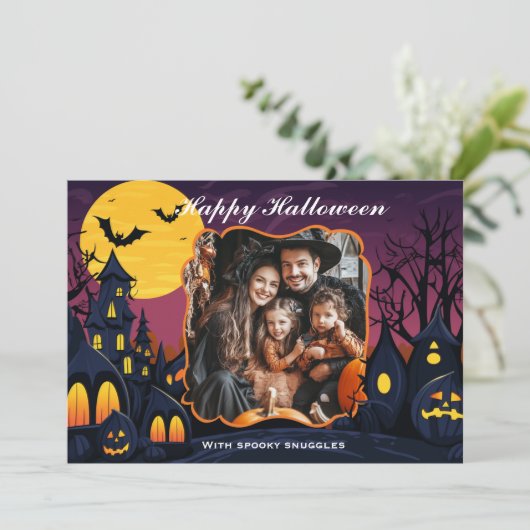 Halloween Spooky Snuggles Karte (Stehend Vorderseite)