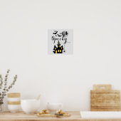 Halloween Spooky Spider Fledermäuse mit Spuk Haus Poster (Küche)