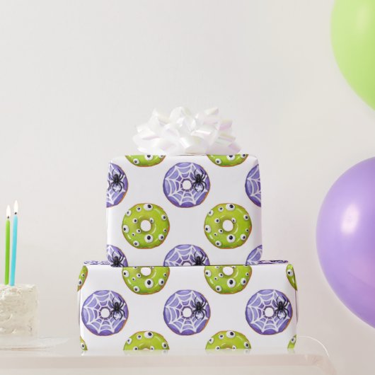 Halloween Spooky Spider & Green Mit Augen Monster Geschenkpapier (Partygeschenke)