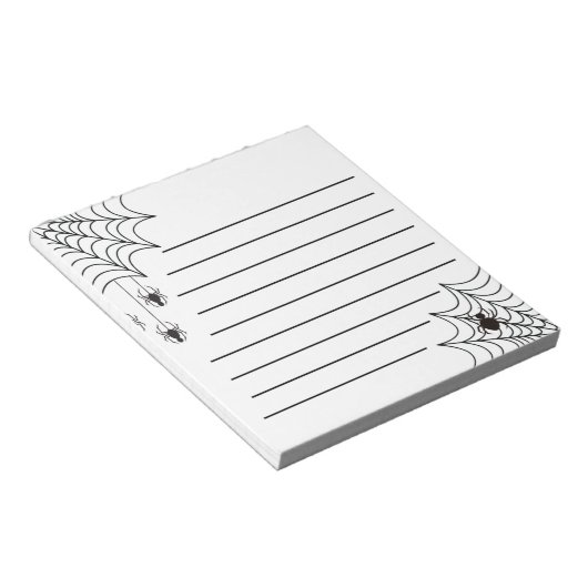 Halloween Spooky Spider Web Lined Paper Notepad Notizblock (angewinkelt)