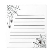 Halloween Spooky Spider Web Lined Paper Notepad Notizblock (Vorderseite)